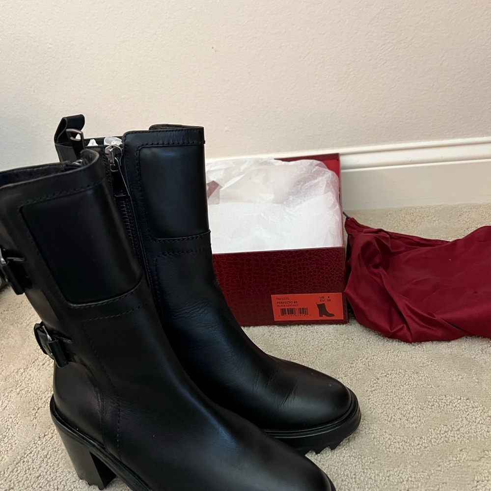 Tamara Mellon Black Heeled Boots - new - size 8 or 38